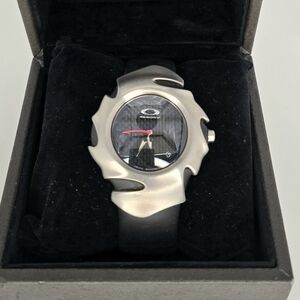 Oakley Silver and Black Analog Watch